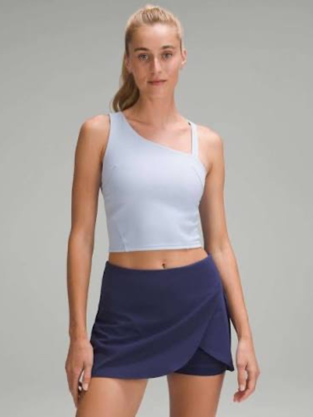 Lululemon Asymmetrical Tennis Tank Top in Blue Linen | Size 6